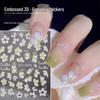 5D Embossed Rose & Camellia Butterfly Nail Stickers