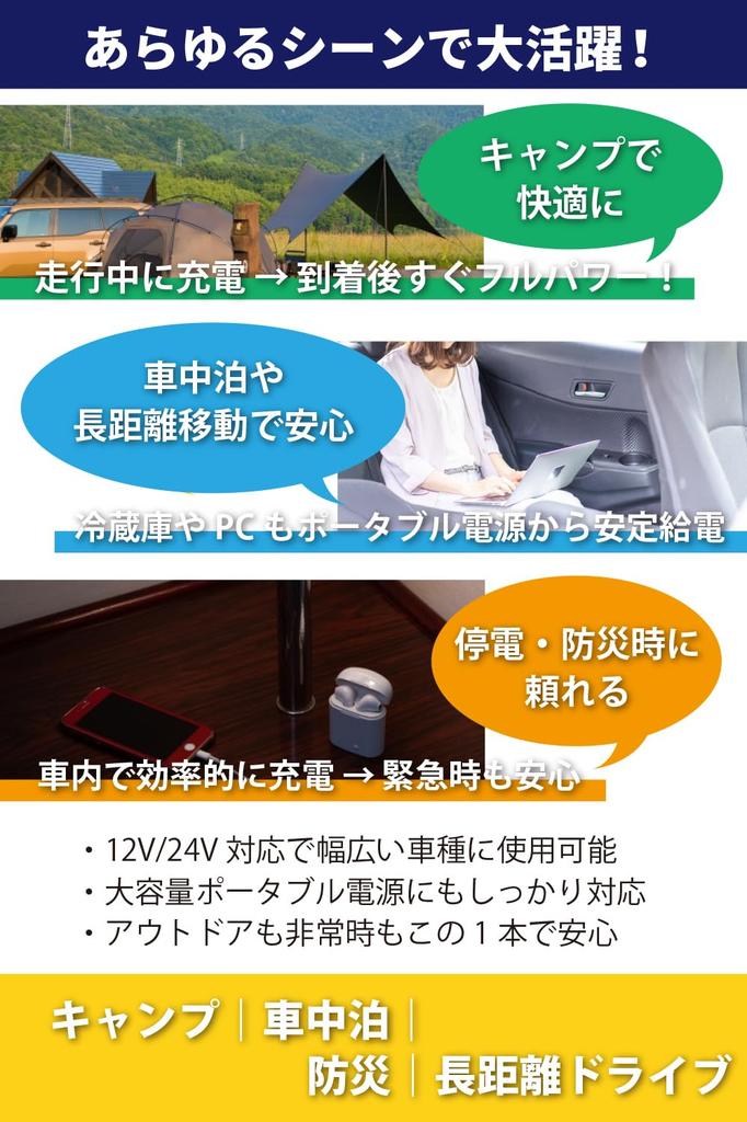 Atisel DC7909/DC8020 Car Cigarette Lighter Socket Charging Cable, 6.6 ft (2 m), 14 AWG