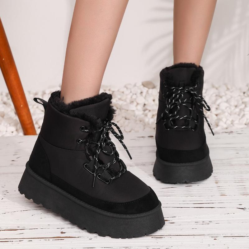 New Winter Round Toe Thick Soled Women's Boots Fashion Casual Comfortable Warm Cotton Shoes Women's  41