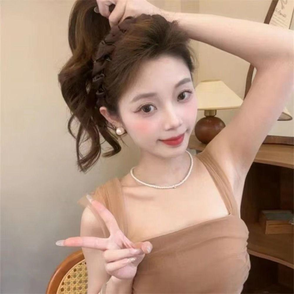 Comfortable Wrapped Hair Hoop Wave Pattern Non-Slip Headband Women's Satin Hairband  Daily Wear