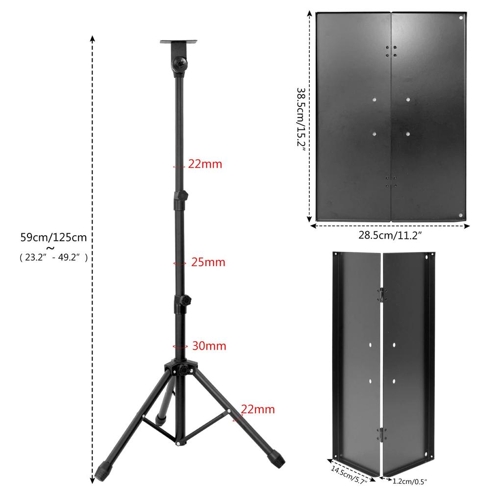AKOZLIN Projector Tray Foldable Projector Height Load Capacity For Lectern Laptop Tripod Commercial Black Stand, Stand, 59-125cm Adjustable, 10kg,