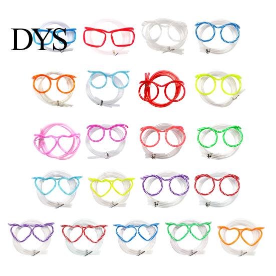 Wiederverwendbare Kinderstrohhalme 2 Stück Brille, Extra-lange biegbare Trinkhalme, Lustiges interaktives Spielzeugdesign, Party für Geburtstagsfeiern Lustiges Accessoire