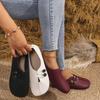 Damskie płaskie wsuwane buty z miękkiej skóry - Okrągły nosek, casualowe, plus size, kolekcja lato 2024.