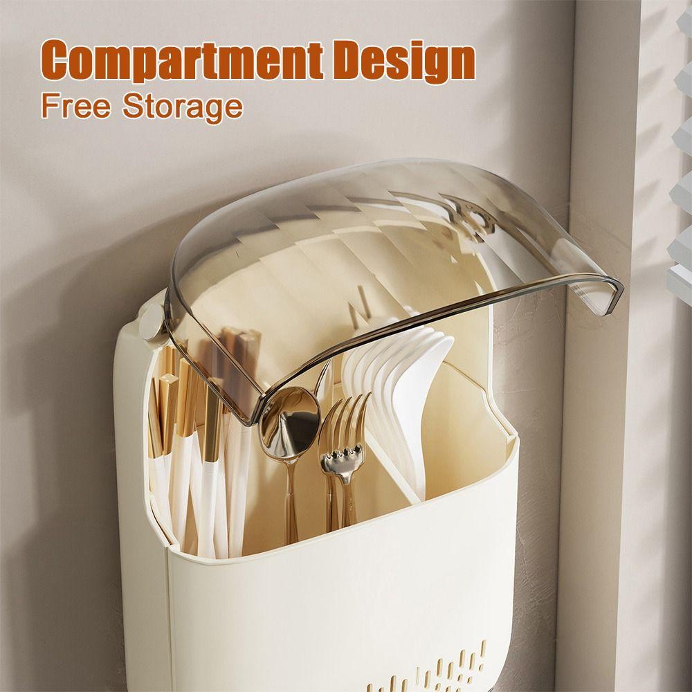 Dust-proof Utensil Holder Wall Mounted Chopstick Holder Durable Chopstick Storage Box  Kitchen
