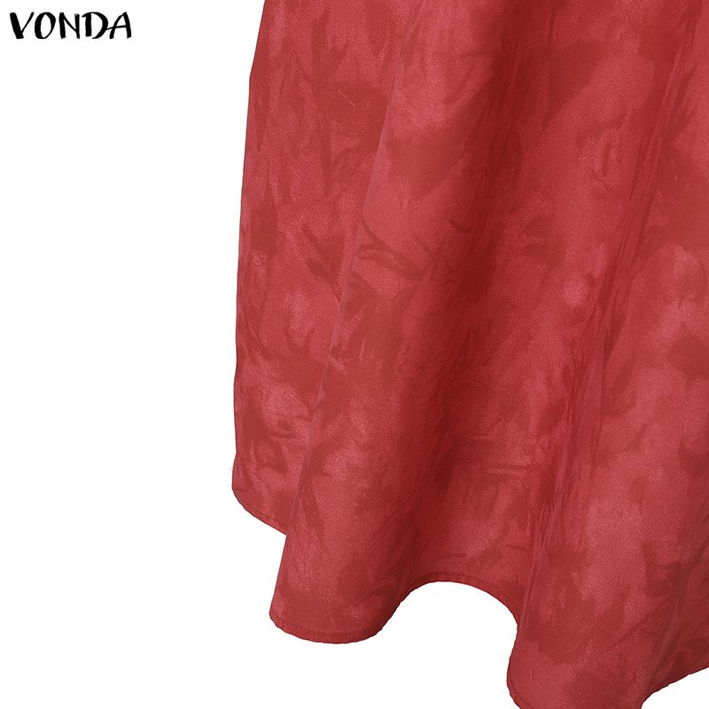 VONDA Overszied Women Batwing Sleeve Floral Print Loose Casual Long Maxi Robe Dress