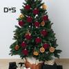 12Pcs Christmas Balls Decorations Xmas Tree Flocked Ball Ornaments Plastic Hanging Ball Decor for Home Bar Restaurant