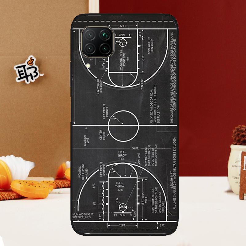 Basketball Court Diagram For Huawei Nova 10 9 SE 3i 7i 8i 11i 12i Y60 Y61 Y70 Y72 Y73 Y90 Y91 P20 P30 P40 Lite Case