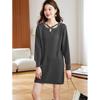 Elegant Beaded Mid-Length Knit Wool Dress for Women – Autumn/Winter 2025 Slimming Solid Base Layer.