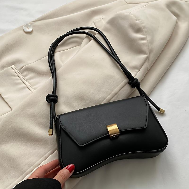 Stylish Retro Flip-Top Bag, Design Armpit Bag for Women Fashion Simple Handheld Stick Bag, Versatile Niche Shoulder Bag