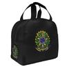 Brazilian Coat of Arms Print Lunch Bag for Girls Funny Lunch Box Fun Picnic Cooler Bag Portable Zipper Oxford Thermal Lunch Bags