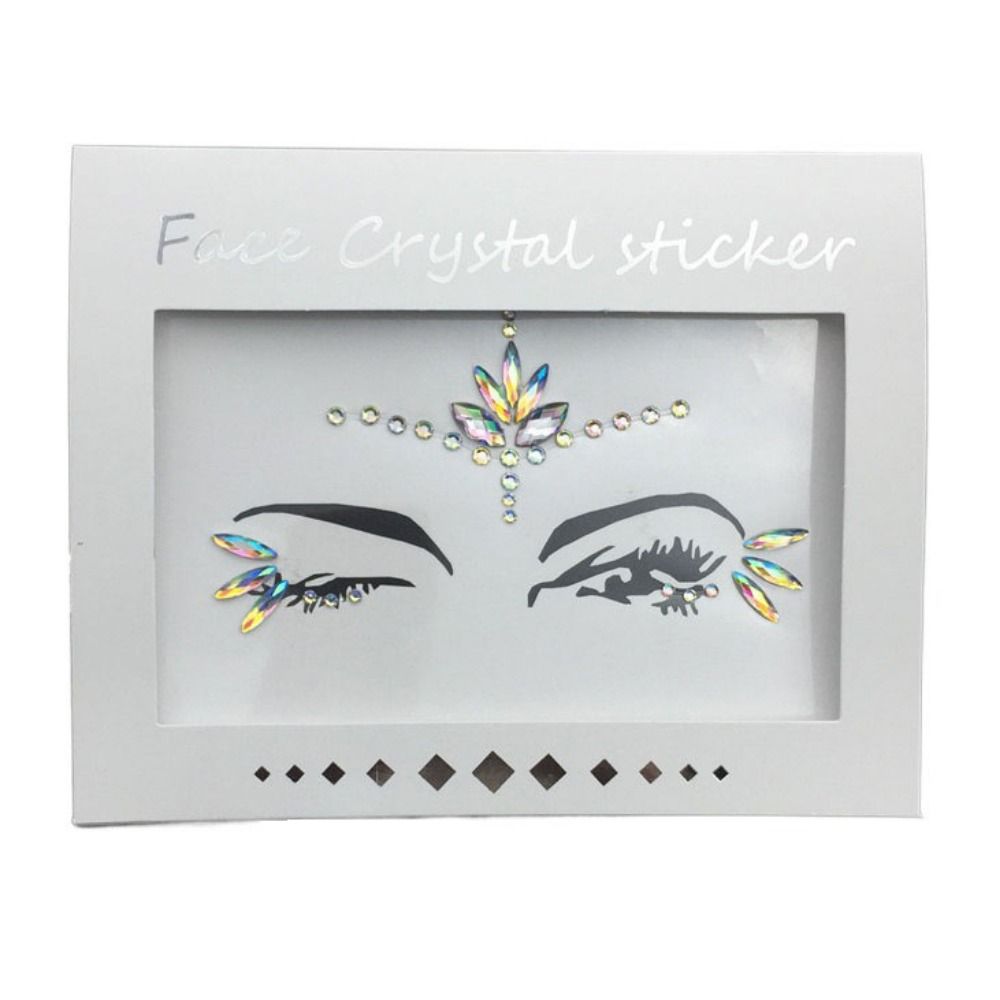 Fashion 3D Face Tattoo Crystal Sticker Fake Tattoo Temporary Tattoo Sticker  Girls