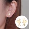 Dancing Girl Stainless Steel Earrings: Korean Style, Cute Mini Ear Studs
