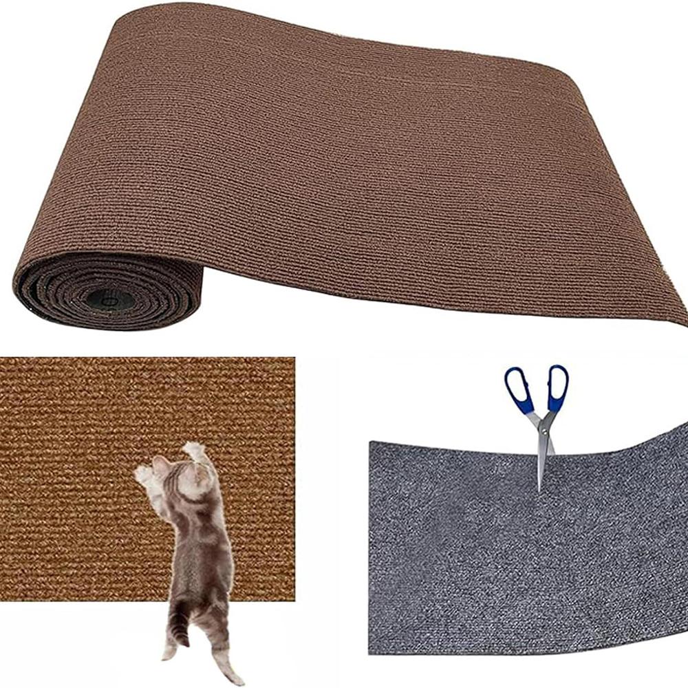 Cuttable Self-Adhesive Cat Scratching Mat Multi-Purpose Sturdy Pad Diy Pet Cat Tree Stand Wall Furniture Step Post Cover Toy