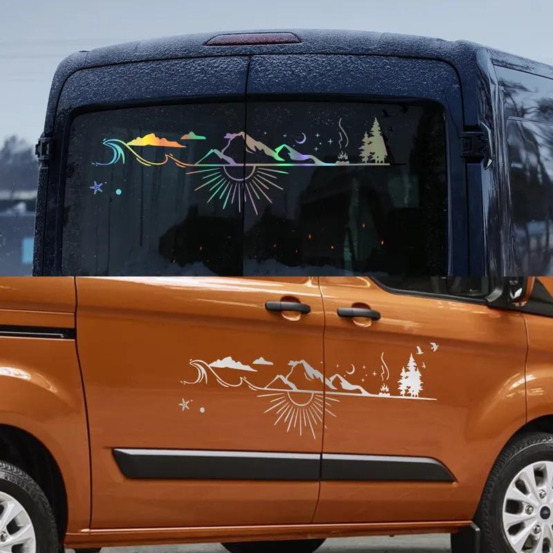 Car Stickers Van Camper Mountain Decal Vinyl Caralife Decoration For Truck Camper RV Bus Caravan Body Auto Tuning Accessories