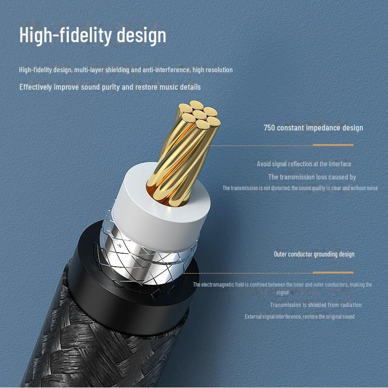 Biaz Cinch RCA Lotus Kopf Stecker-zu-Stecker Digitales Audio Subwoofer Kabel SPDIF 5.1