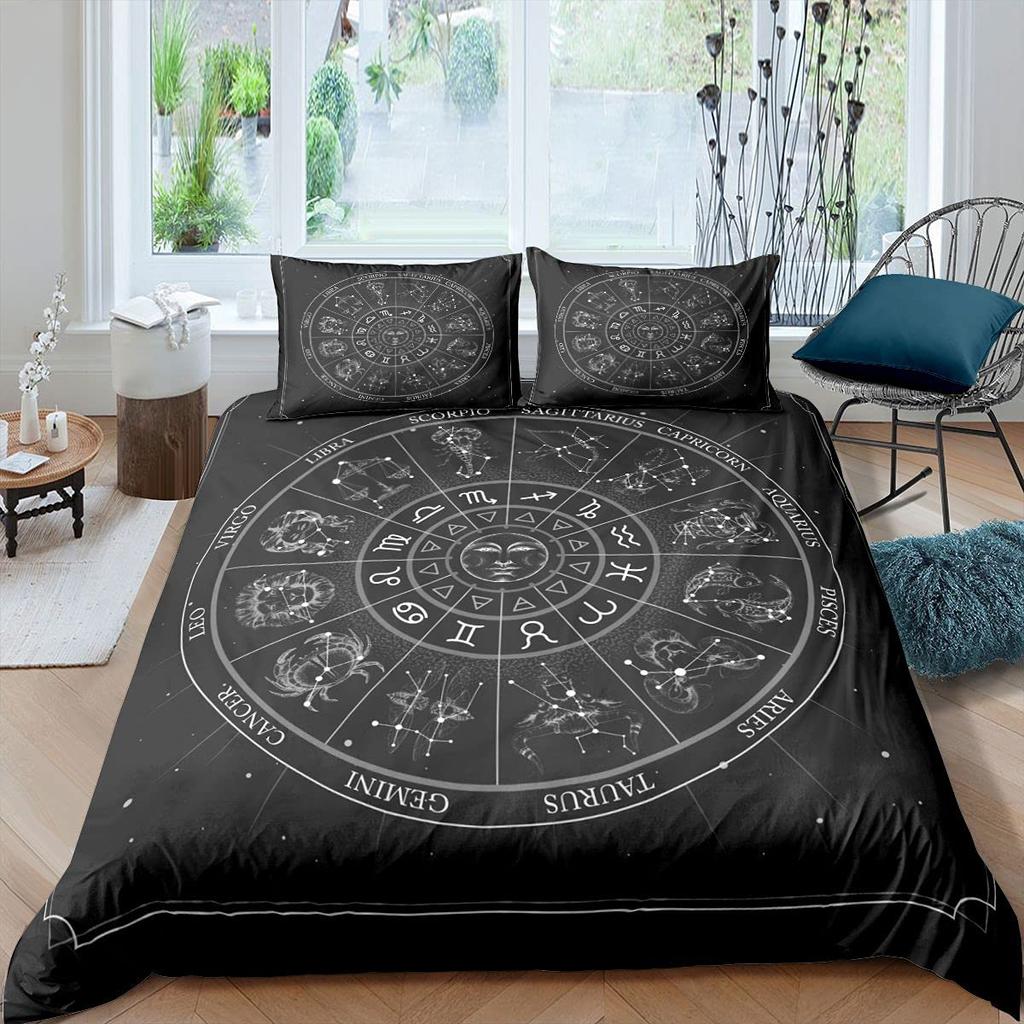 Set Copripiumino Costellazione Modello Dorato Copripiumino Segni Zodiacali Cielo Stellato Animale Dimensioni Queen Coperta Trapuntata Per Ragazzo Uomo