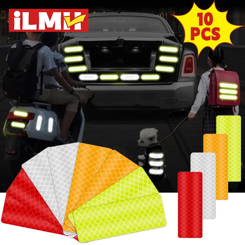 Car Wheel Hub Reflective Stripes Door Safety Opening Warning Sticker Tape Auto Rear Warning Reflective Tape Car Accessories
