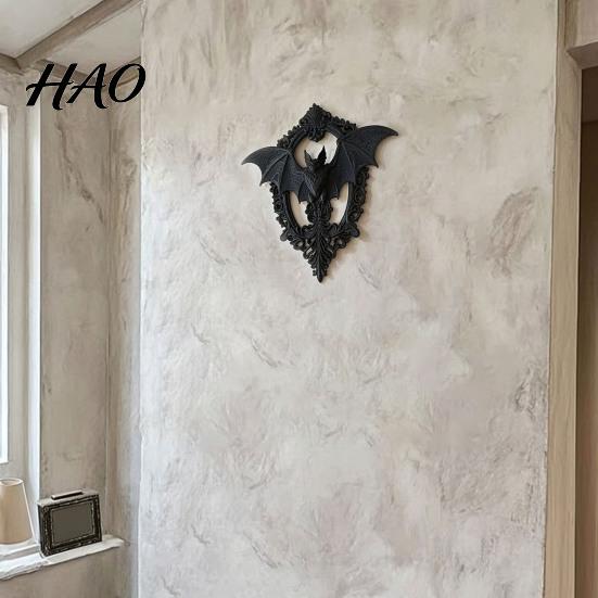 3D Printed Wall Sculpture Gothic Bat Hanging Decor, Vintage Frame Art, Detailed Wing Art Dark for Halloween Home Living Room Bedroom Entryway