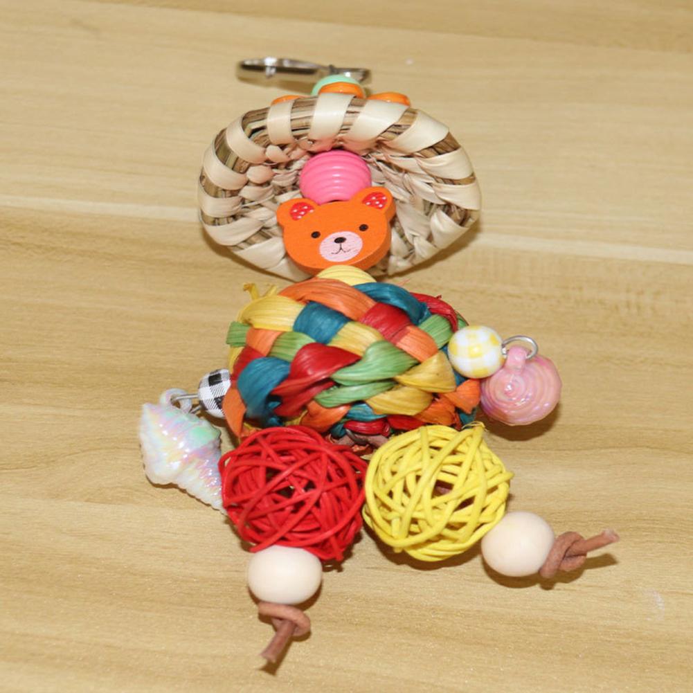 Bird Chewing Toys Parrot Shredder Toy Relieve Boredom Colorful Hanging Scarecrow Parrot Cage Foraging Toy