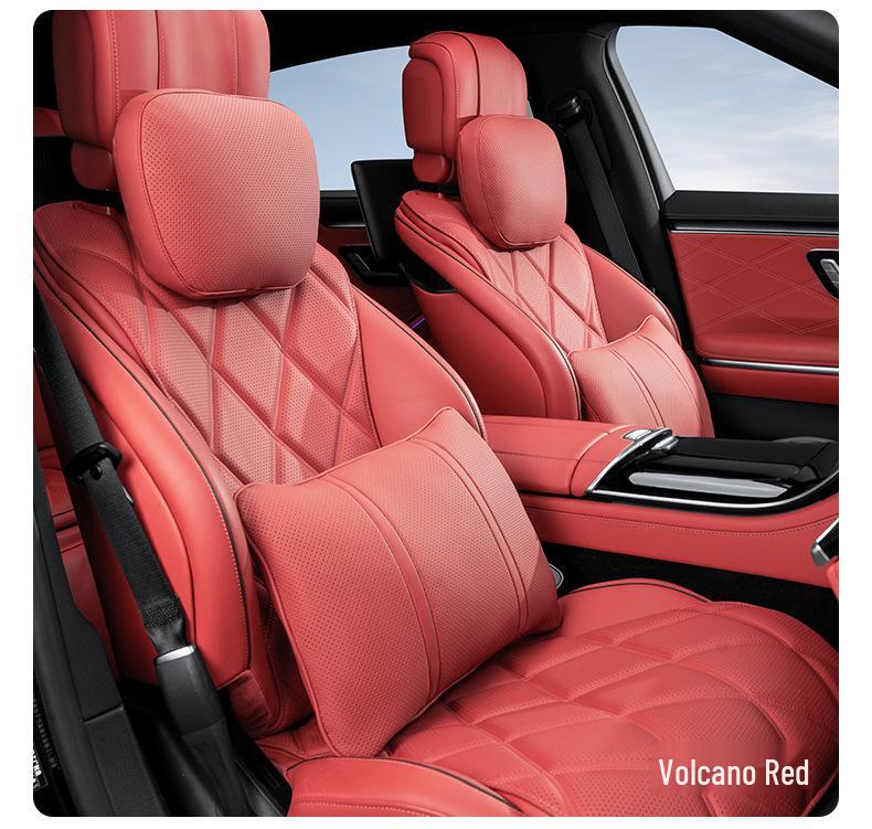 Premium Maybach S-Class Headrest & Breathable Lumbar Support Cushion