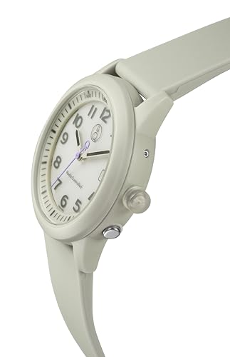 Citizen Watch QQ Smile Solar Radio Analog 10 ATM Water Resistant Date Urethane Band D08A-004VK Mens Light Gray