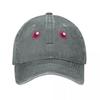 Kawaii Kyubey Puella Magi Madoka Magica Baseball Cap Unisex Style Distressed Denim Washed Snapback Cap Cute Outdoor Hats Cap