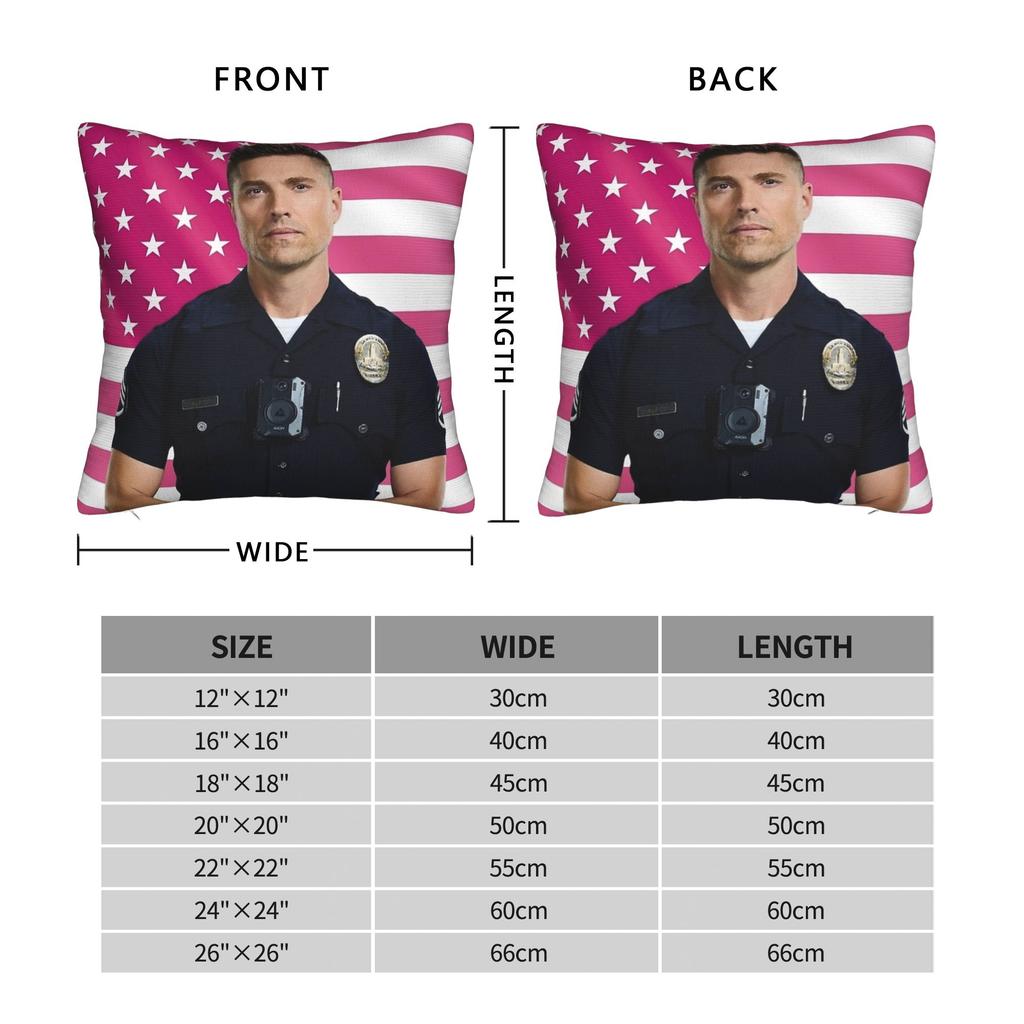 Tim Bradford Eric Winter The Rookie Pink Flag Pillowcase Printed Cushion Cover Decorations Pillow Case Cover Home Square