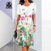 Rochie Midi Elegantă de Damă cu Mânecă Scurtă, Modă, Imprimeu 3D, Mărimi Mari, Îmbrăcăminte de Plajă