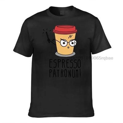 Eu Size Espresso Patronum Tshirt Joke Humor Cotton Printed Tee Black Spring Summer High Quality Male Tops
