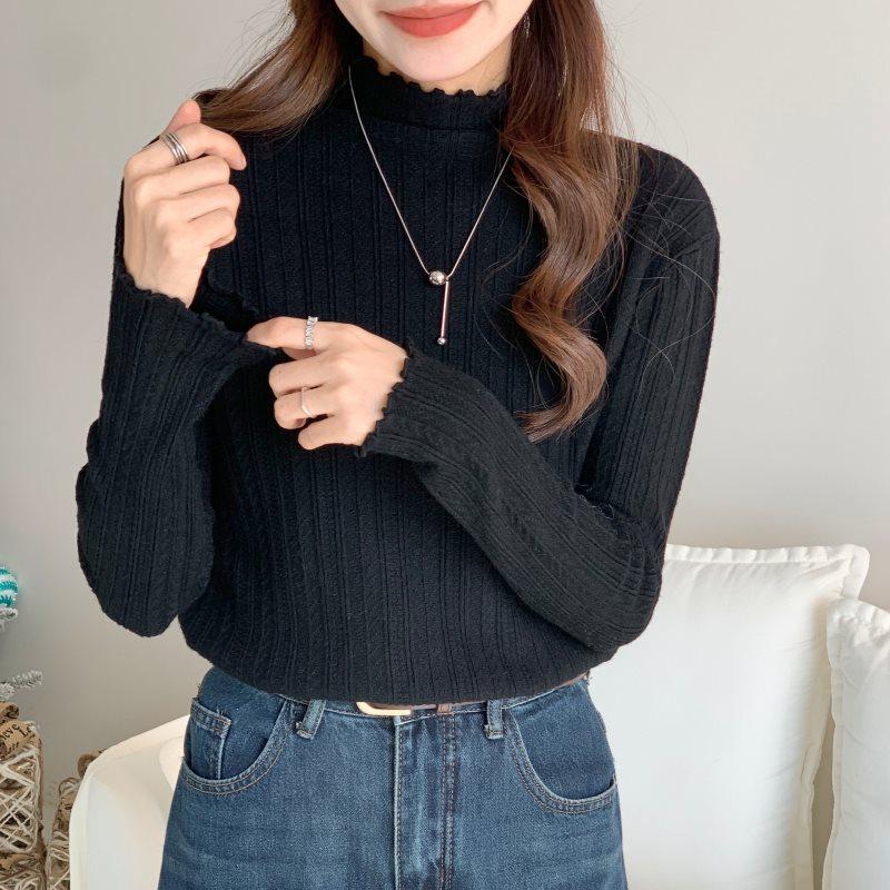 

Women s White Semi-High Neck Knitted Sweater Top for Autumn/Winter 2025 2XL up to 72.5 kg