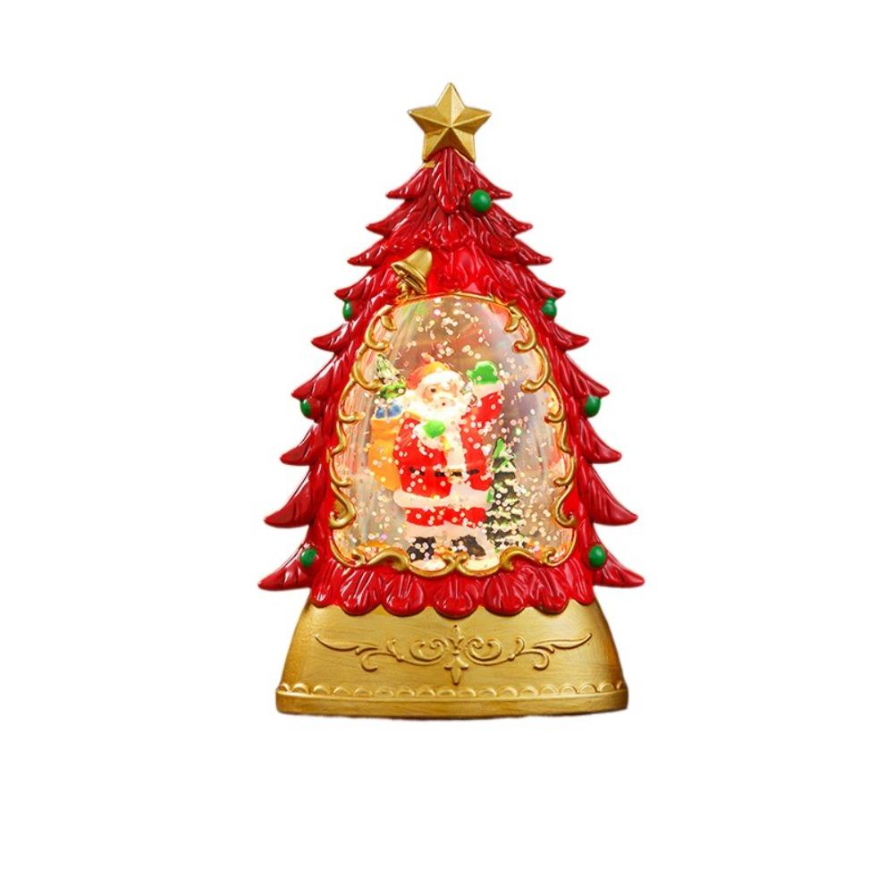 Water-Filled Christmas Wind Lantern Sculpture Kawaii Christmas Plastic Ornament Living Room