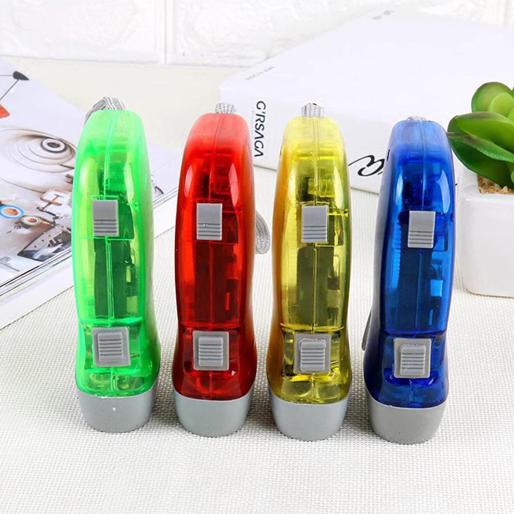 5Pcs Hand Pressing Dynamo Crank Power Wind Up Flashlight Mini Self Generating Torch LED Camping Lamp Light for Outdoor Home