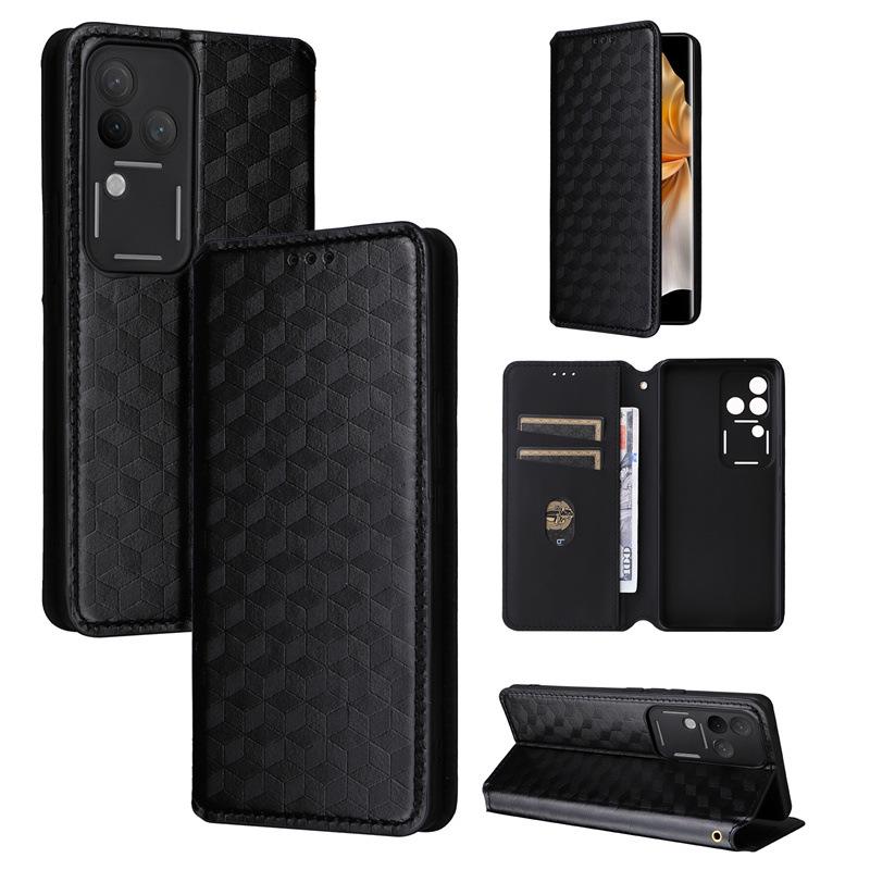 Vivo S18 Pro 5G Leather Case with Card Holder & Stand