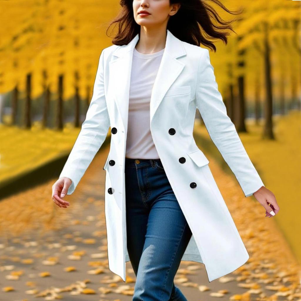 Coats For Women Single Breasted Trench Coat Fashion A-Line Fall Winter Jackets