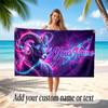 Space Cosmic Theme Soft Beach Towel Personalized Custom Name Text Towel Portable for Beach Pool Travel