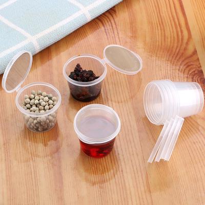 100 Stuks Chutney Chili Saus Bekers Met Deksel Keuken Organizer Wegwerp Sauspot Plastic Transparant Voedsel Klein Sausbakje Doos