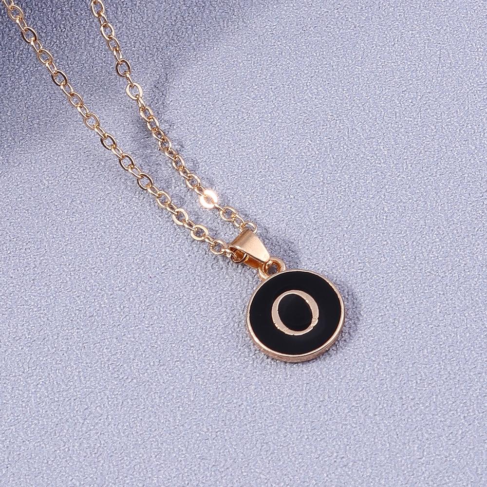 Fashion Enamel Initials Letter Pendant Necklace for Women Girls A-Z Alphabet Name Necklace Birthday Jewelry Gift