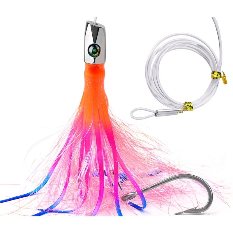Squid Skirt Trolling Lures Saltwater Octopuses Baits Metal Head Octopuses Squid Skirt Baits Squid Skirt Trolling Lures