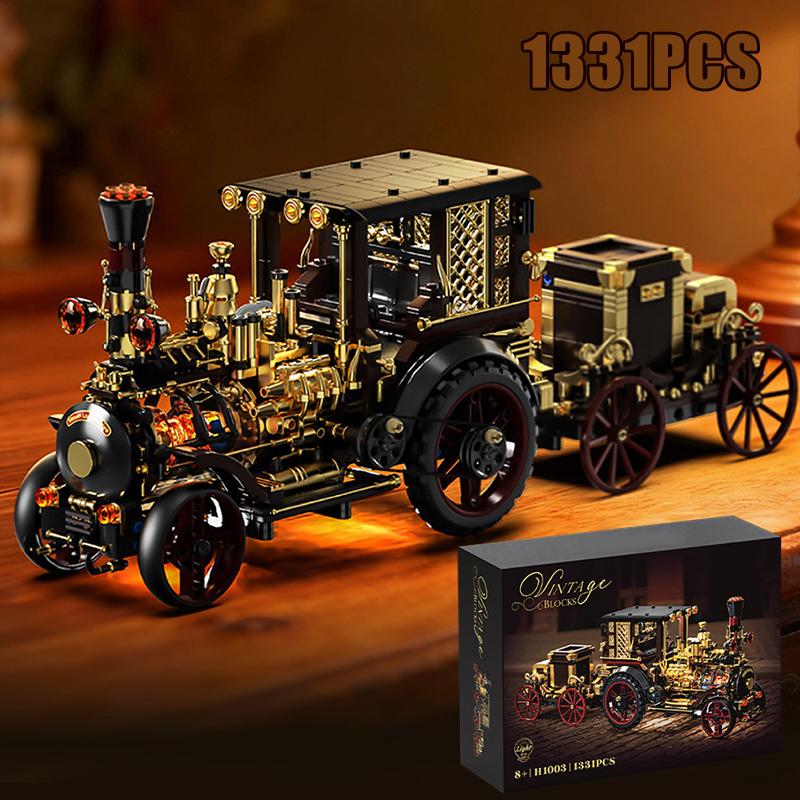 Technical-Designal 1331Pcs Superior-Grade Retro Premium-Quality Mechanical First-Class Steam Premium-Quality Car High-Standard Construction-Set