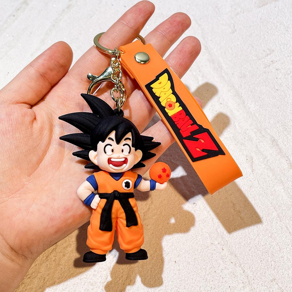 Dragon Ball Z Keychain Anime Super Saiyan Goku Figure Cute Keyring Bag Pendent Car Ornament Key Accessories Kids Toy Xmas Gifts