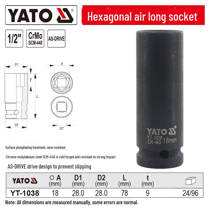 YATO Air Cannon 1/2'' Pneumatic Hex Socket Wrench