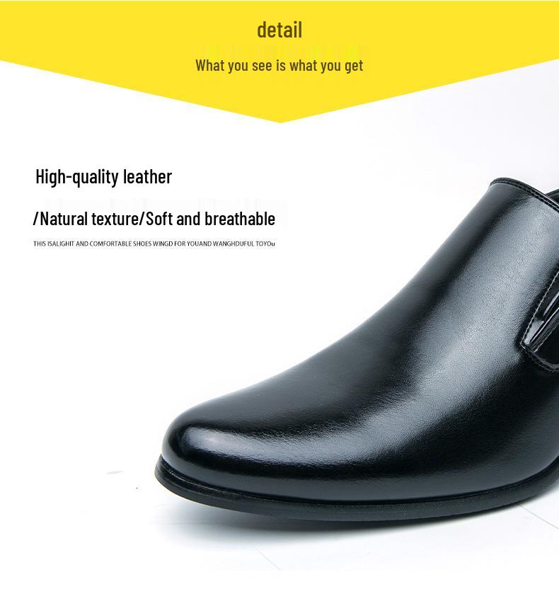 Herren Modische Absatzsteigernde Leder Slipper Freizeitschuhe, Spitze und Hoher Absatz für den Frühling