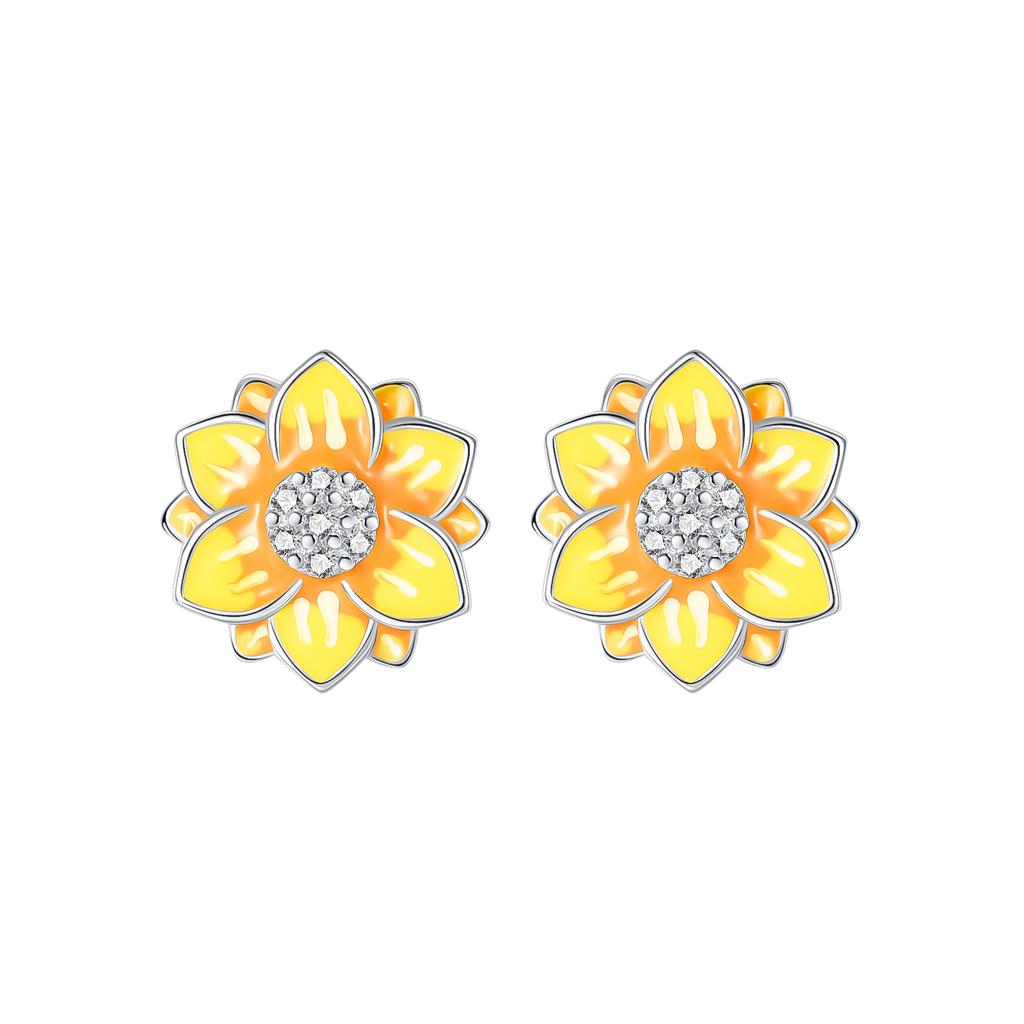 925 Silver Charm Four Leaf Clover Tulip Flower Pendant Bead Earrings Necklace fit Birthday Set Jewelry Gifts