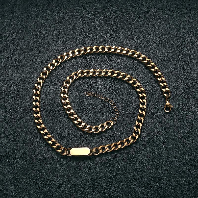 

Браслет-колье в стиле хип-хоп класса люкс, мужская и женская короткая ключичная цепочка, простой и стильный дизайн, ощущение высокого класса 50CM