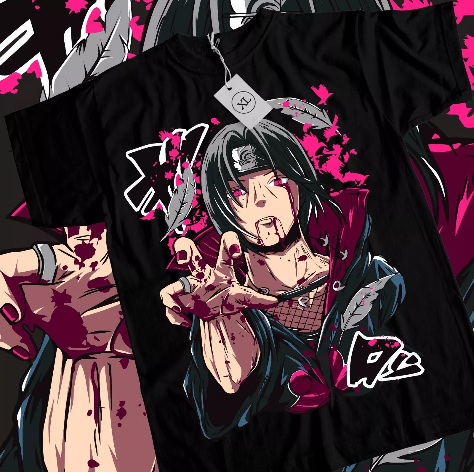 

Itachi Uchiha T-Shirt Naruto Shippuden Manga Strip Naruto Anime Shirt All Size M