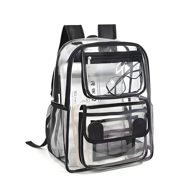 Прозрачный рюкзак Прозрачная сумка для хранения Студенческий рюкзак Карман Сумка для хранения Прозрачная пляжная сумка Работа Школа