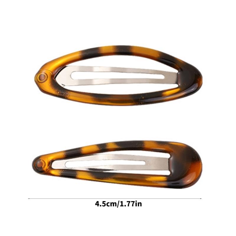 Set aus 2 trendigen Haarspangen mit Tiermuster, traditionelle ovale Metallspangen für Damen und Mädchen