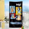 Bluey Customize Your Name Beach Towel Soft Durable Quick-Dry Ideal for Travel Outdoor Swim Pool Yoga Surf Camping Hiking Gym Gift Holiday