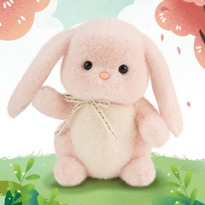 New Soft and Cute Pudding Rabbit Plush Doll Wearing Hat Little White Rabbit Grab Machine Doll Rag Doll