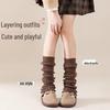 Women's Autumn/Winter Thick Velvet Knitted Socks - Japanese Lolita Style, Solid Color Calf-Length